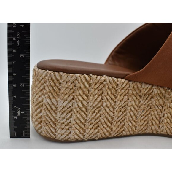 Free People Harbor Flatform Sandals | Harbour Thread Free People Womens Size 9.5 Harbor Raffia Tan Flatform Sandals Shoes